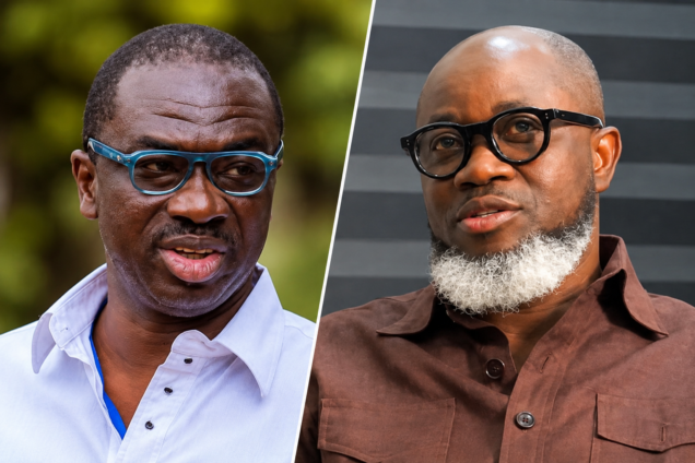 Manhyia South MP, Baffour Awuah (L), EOCO boss, Raymond Acher (R)