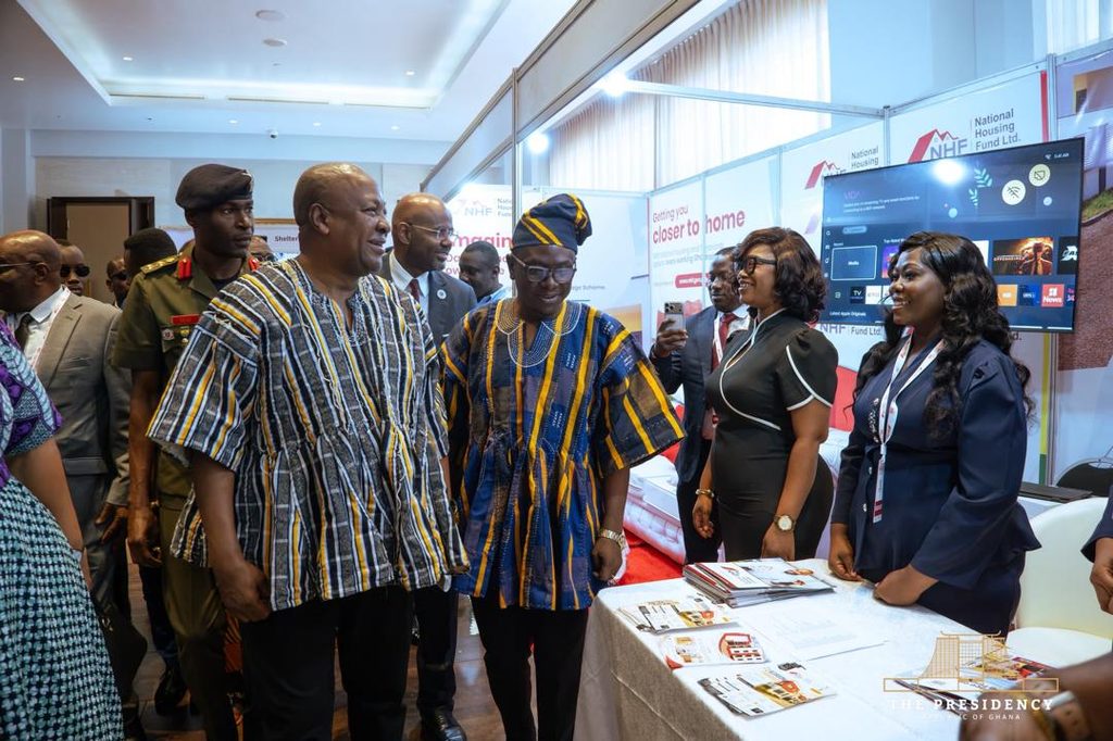 President Mahama on inspection at the National Conference on Housing and Financing
